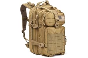 REEBOW GEAR Military Tactical Assault Pack Backpack Army Molle Bug Out Bag Backpacks Small Rucksack for Outdoor Hiking Camping Trekking Hunting Brown