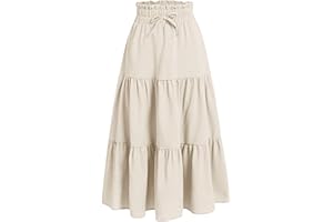 Floerns Girls Boho Floral Print High Waist Flare Hem Summer Long Skirt