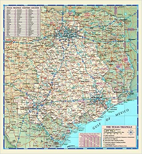 Texas Small Towns Map Amazon - Large *Texas Triangle* Region Laminated Wall Map 48"X52": William  Tipton, Olga Tipton: Books