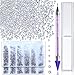 Teenitor 3456 Pcs Nail Crystal Rhinestones With Wax Pen Picker, 6 Sizes Round Glass Flat Back Diamonds Beads Gems For Nail Art Craft DIY Dress (SS3 4 5 6 8 10) 576 Pieces Per Size