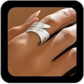 IRCOMULTI Boho Gold Leaf Ring Metal Leaf Adjustable Ring Wide Leaves Open Finger Ring Leaf Open Thumb Ring Leaves Statement Ring Jewelry for Women