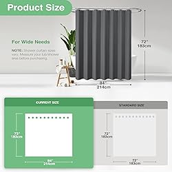 Dynamene Extra Wide Shower Curtain - 84 Inch Wide