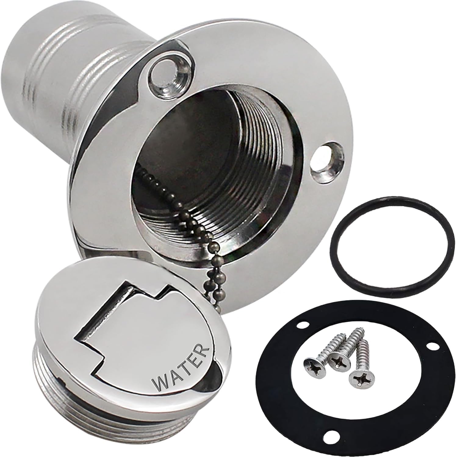 Photo 1 of YANYUCB Boat Deck Waste Fill/Filler 2 Inch(50mm),316 Stainless Steel Deck Filler with Keyless Cap,Marine Fuel Tank Filler Neck,Boat Deck Hardware for Boat Yacht