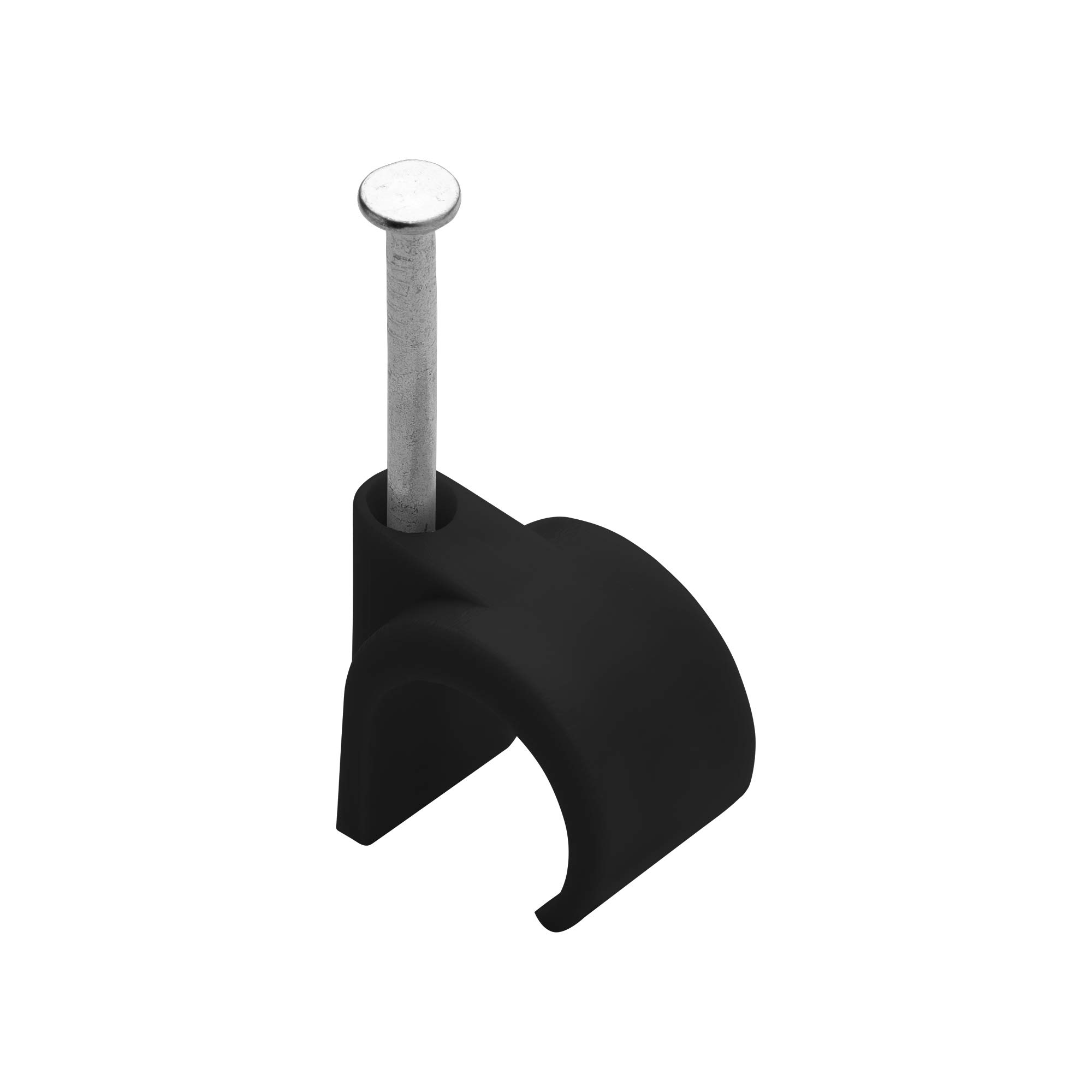DEBFLEX 25 x D20/25 Black Cable Ties with Steel Nails PE Material, Wire Clips for Cable and Wire Management