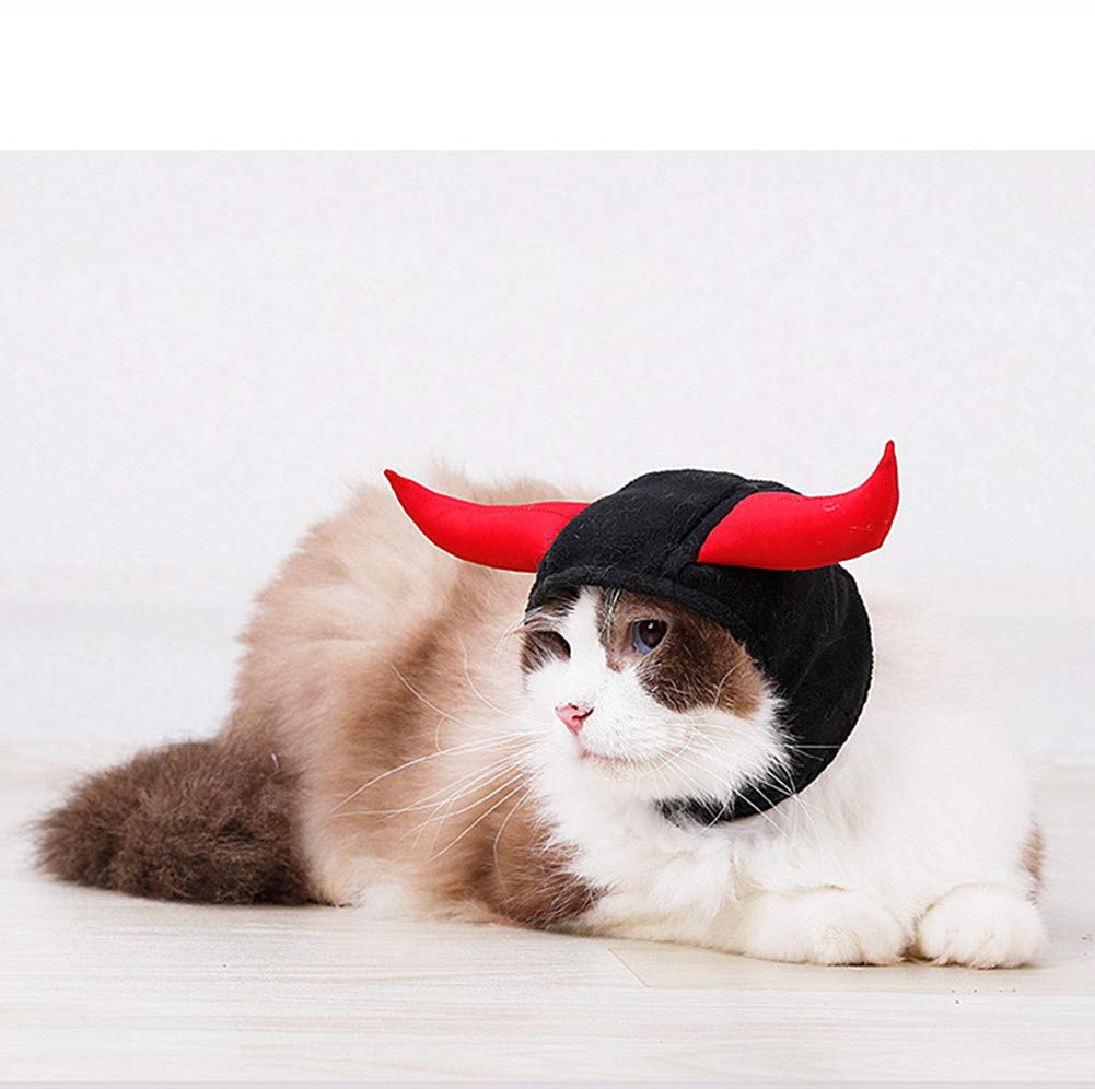 Cat Horn Mane Wig Cow Devil Cat Costume Hat Hair Cat Pet Puppy