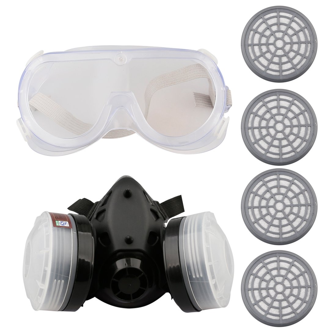 A SZCXTOP Respirador Doble Cartucho Anti Polvo Mascara con Gafas y Cajas