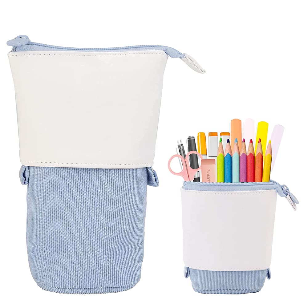 Zip Pencil Case and Pop-Up Pen Holder - 2-in-1 Student Telescopic Case — image 1
