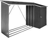 Duramax WoodStore Combo 8x3 Log Store with Lockable Shed, Galvanized Steel, view 1
