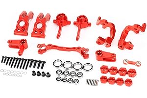 RCAWD Big Rock Granite Senton Vorteks Typhon 3S & Mega 550 Steering Set & 12mm 14mm Wheel Hex, Steering Blocks & C Hub Carrier & Rear Spindle Hub Carrier Upgrades Parts for ARRMA 1/10 1/8#ARAC9359