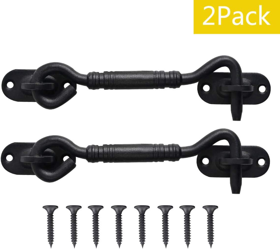 2 Pack Cabin Hook Door Latch Hook And Eye Latch Lock For Sliding Barn