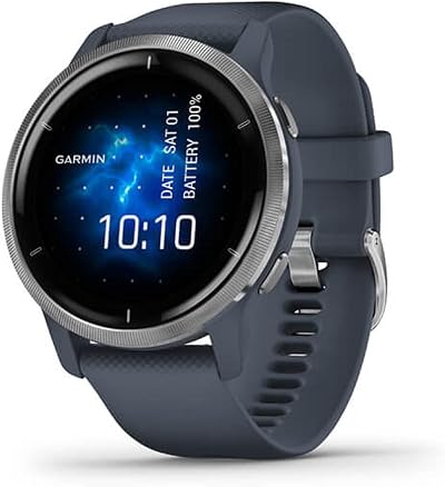 Garmin Venu 2 43mm GPS Smartwatch AMOLED Health Fitness Music Granite Blue