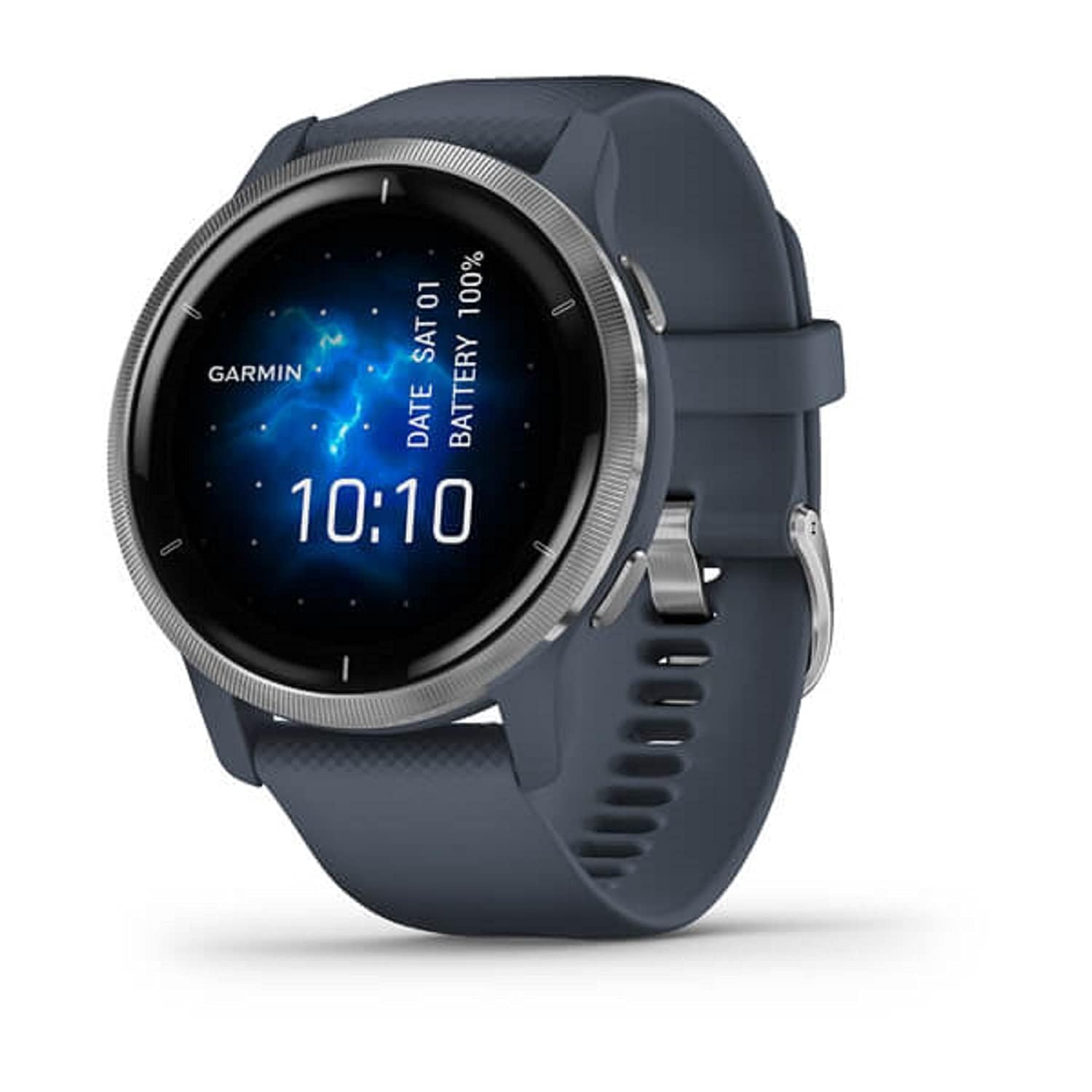 Garmin Venu 2 GPS 43mm Smartwatch, AMOLED Touchscreen, All-day Advanced Health & Fitness Features, Music Storage, Wellness Smartwatch with up to 11 days battery life, Granite Blue