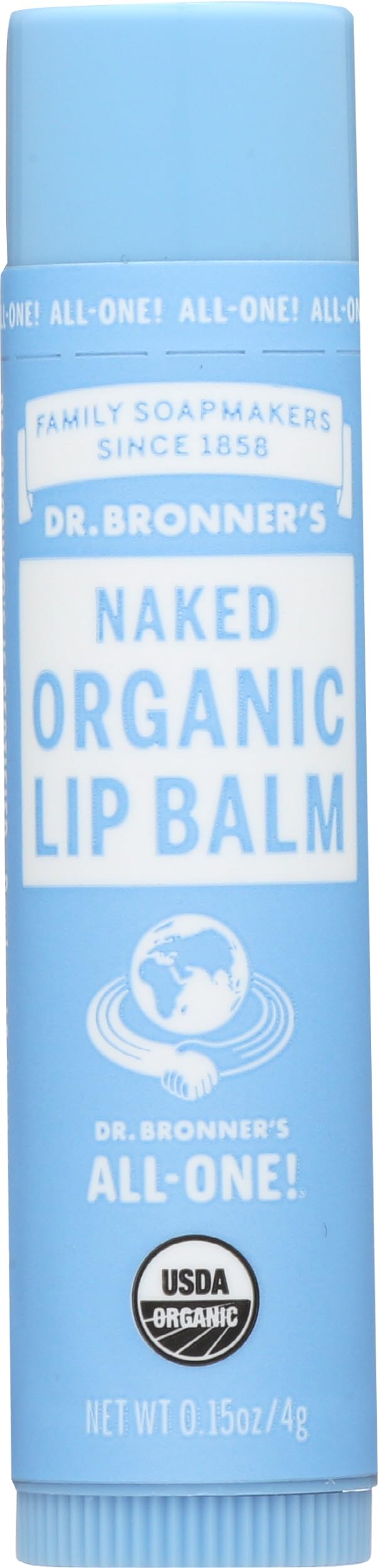 Dr Bronner's Organic Naked Lip Balm, 1 Pack (1 x 4 g)