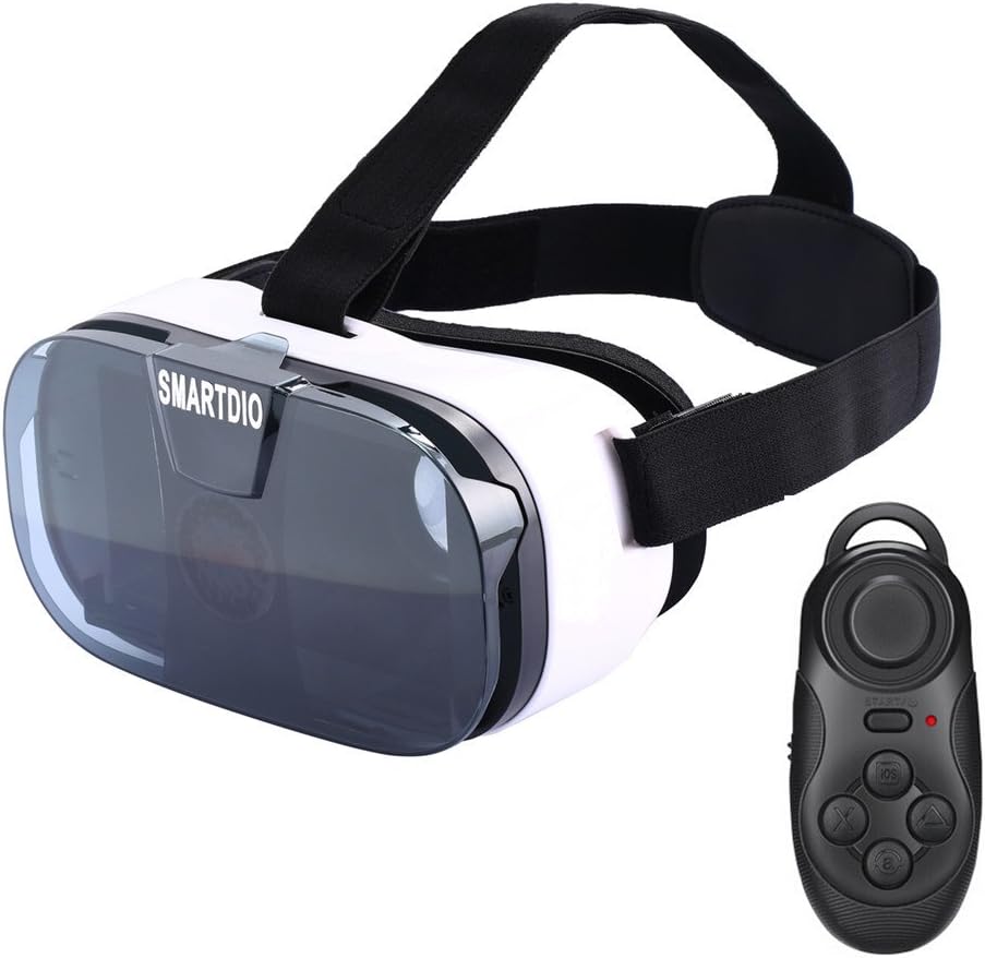 Smartdio 3D VR Glasses Virtual Reality Headset for 4~6 inch Smartphones & Bluetooth Gaming Controller