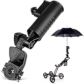 CALEPTONG Golf Push Cart Umbrella Holder 180 Degrees Adjustable Golf Trolley Umbrella Holder, Universal Umbrella Stand Attachment for Golf Cart/Stroller/Wheelchair/Bike