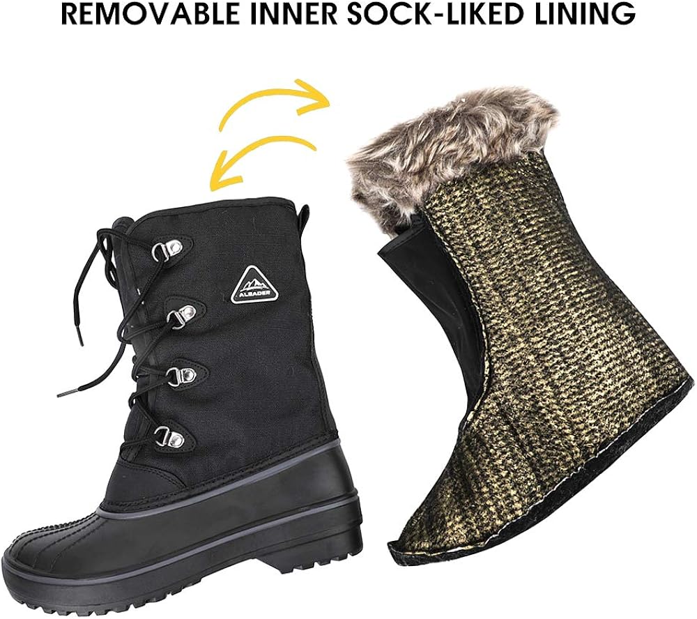  | ALEADER Women's Warm Faux Fur Lined Mid Calf Winter Snow Boots | Snow Boots