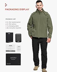 DEWBU Soft Shell Heated Jacket for Men with 12V