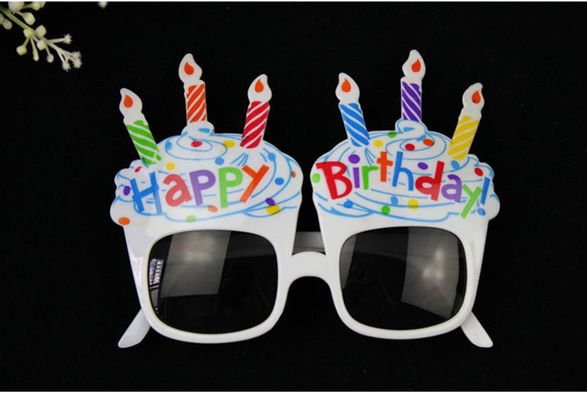 TOYMYTOY 3pcs Party Sunglasses Happy Birthday Candle Eye Glasses Fancy Dress Glasses Party Favors (White + Yellow + Red) - Image 5
