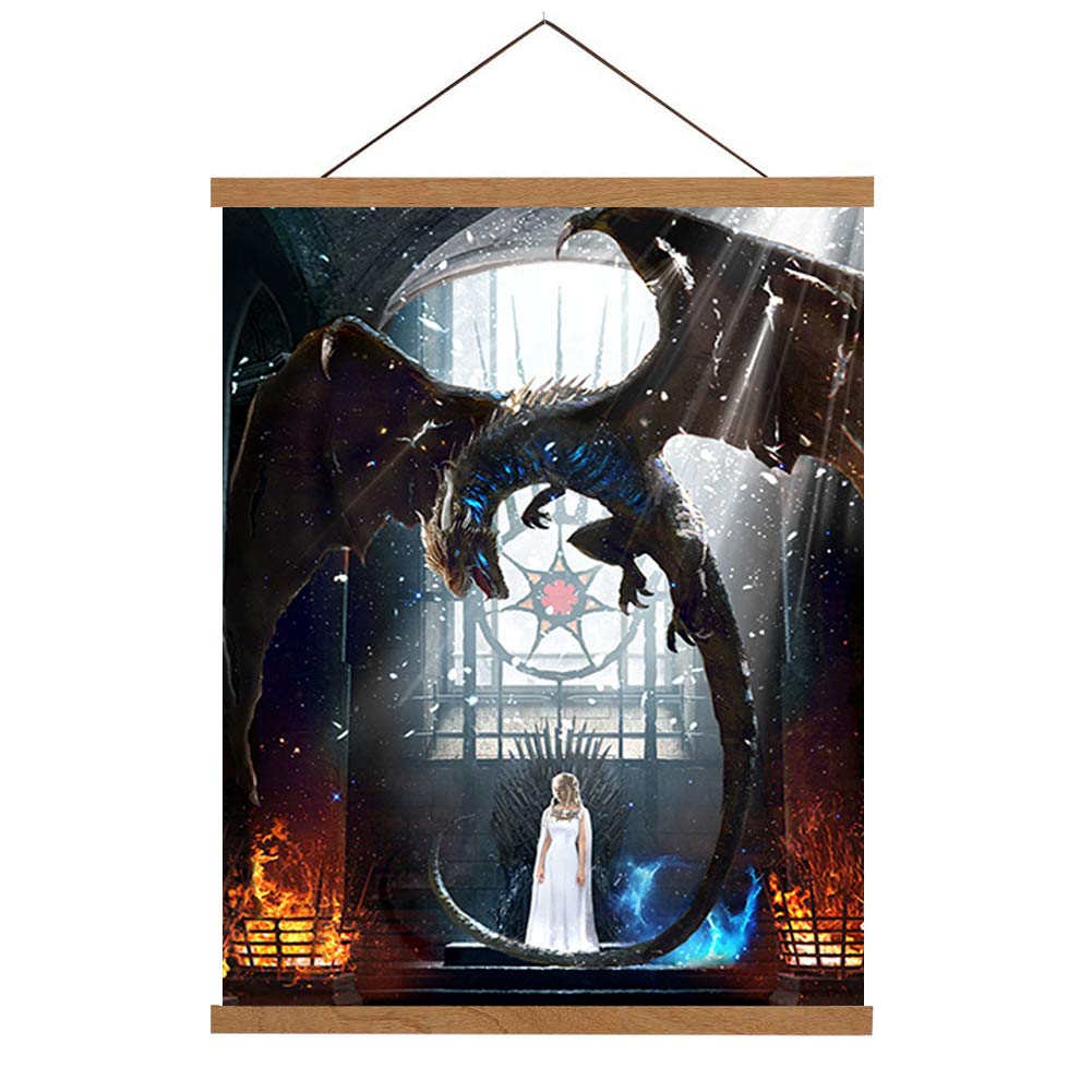 DIY 5D Diamond Painting Game of Thrones Series by Number Kits, Painting Cross Stitch Full Drill Crystal Rhinestone Embroidery Pictures Arts Craft for Home Wall Decor Gift (C, 30x40 cm)