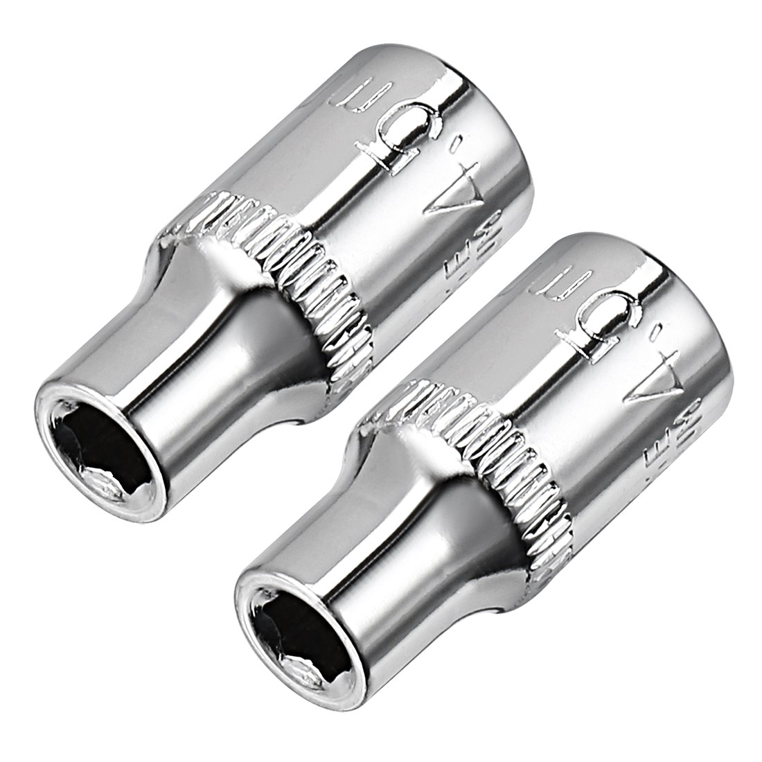 Sourcingmap 2 Pcs 1/4-Inch Drive 4.5mm 6-Point Shallow Socket, Metric, Cr-V — image 1