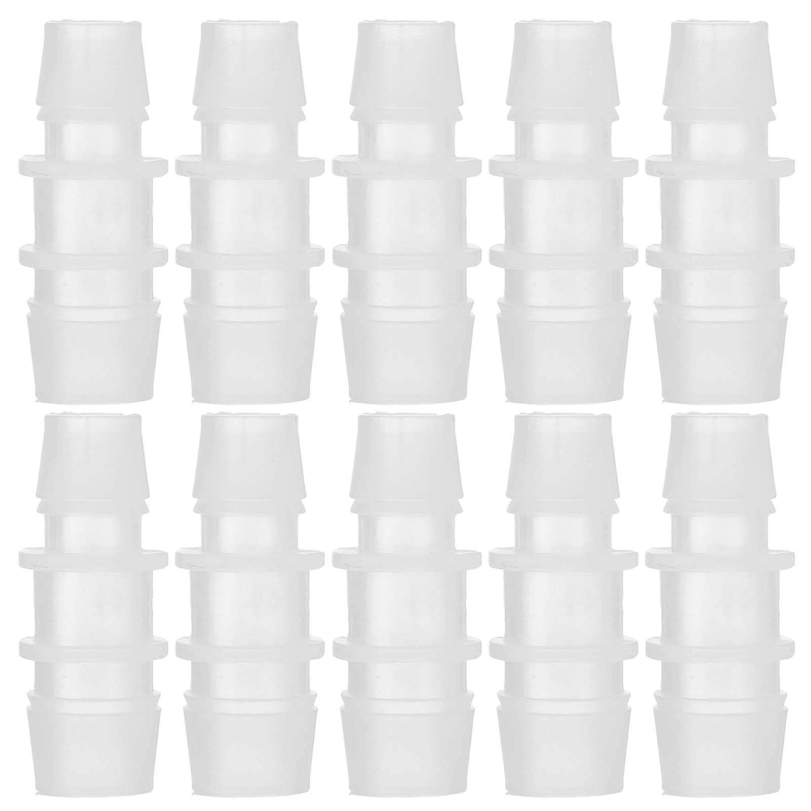 10pcs Aquarium Hose Adapter, Clear White Plastic PVC Air Tube Pipe Connector Converter Water Pipe Adapter for Fish Tank (G1/4 to G3/8)