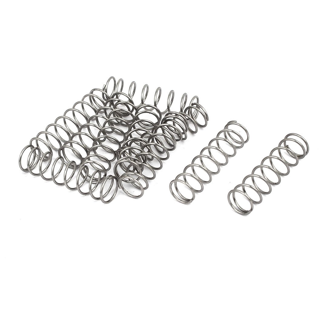 sourcingmap 0.7mmx8mmx30mm 304 Stainless Steel Compression Springs 10pcs