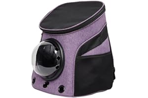 THE FAT CAT Fat Cat Backpack Carrier - Airline Approved Cat Carrier with Space Capsule Bubble for for Small Cats, Kitten - Premium Purple Cat Carrier Backpack for Outdoor, Travel, Hiking, Pet Supplies