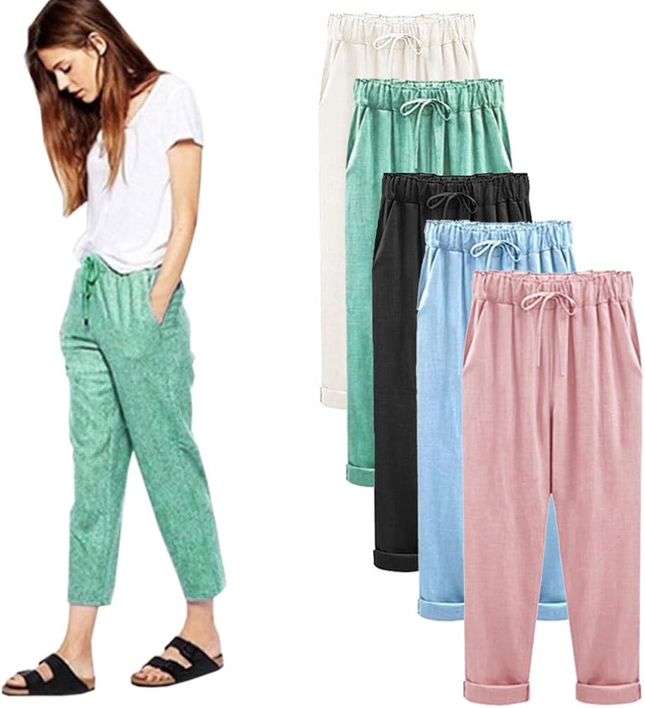 plus size high waisted linen pants