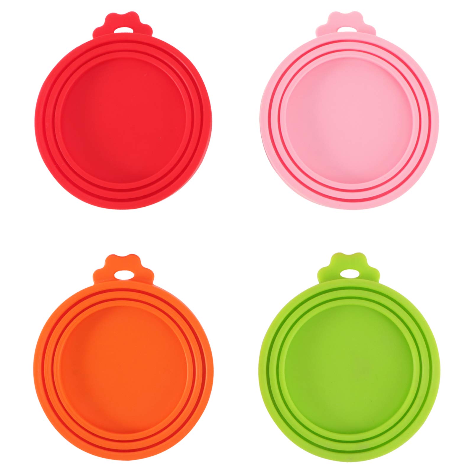 Dog And Cat Bowls, 4pcs Silicone Pet Can Covers Lids Universal Dog Cat Tin Reusable Storage Cap (Random Color)