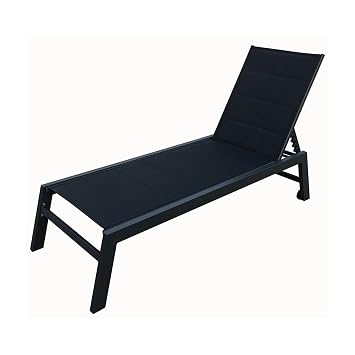 Happy Garden Bain De Soleil Barbados En Textilène Noir Aluminium
