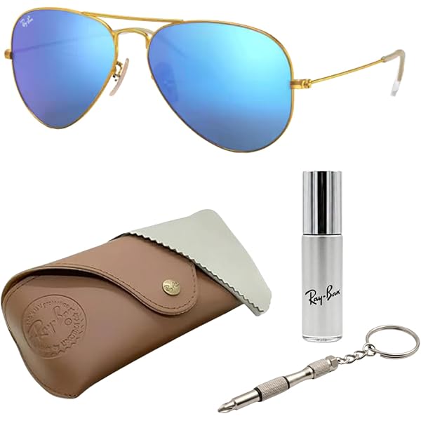 Amazon.com: Ray-Ban RB3025 Classic Aviator Sunglasses, Gold  display picture 3