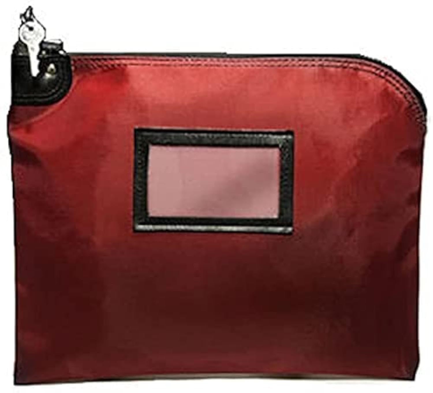 BankSupplies Laminated Nylon Locking Deposit Bag | Burgundy | 2 Keys Included for Each Bag | Heavy Duty | Puncture Resistant Laminated Nylon | Double Stitched Seams