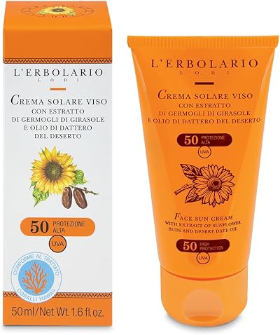 L'Erbolario Face Sun Cream SPF 50 50ml High Protection Nourishing Desert Date