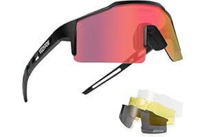VOZAPOW Polarized Sports Sunglasses for Men Women, Lightweight Running Sunglasses 4 Lenses for Baseball, Cycling, Driving