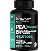 EVERYDAY NUTRITION Palmitoylethanolamide Pea Micronized + Luteolin | Polydatin | Magnesium Glycinate | Pain Relief | Inflammation Reduction & Nervous System* | High Absorption – Non-GMO 90 Capsules