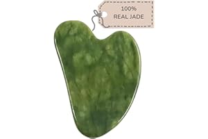 Kandyway Authentic Jade Gua Sha Facial Tool - Premium Face Massage Tool with Bonus Instructional Videos - Enhances Radiance, 