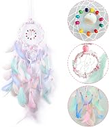 FuninCrea Colorful Half Circle Moon Dream Catcher with Feathers view 3