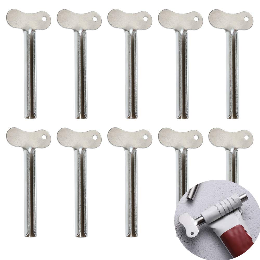 10 Pcs Stainless Steel Toothpaste Tube Squeezers, Metal Toothpaste Dispenser Squeezers for Bathroom
