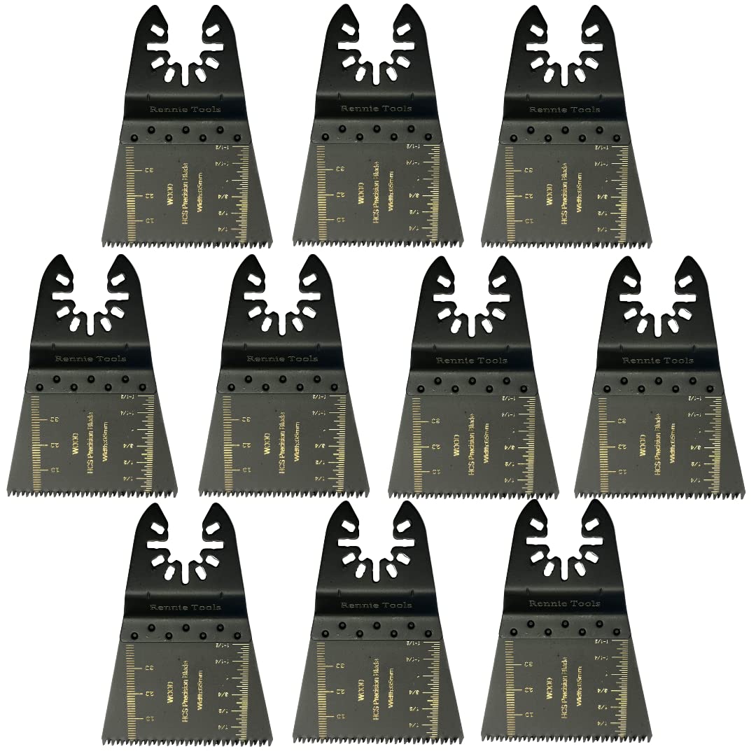 Pack of 10 x 65mm Wide Coarse Oscillating Multi Tool Blades/Wood Cutter Saw Blades Set Compatible with Dremel Fein Multimaster Makita Stanley Worx Dewalt Multi Tool Etc Oscillating Multitool Blade