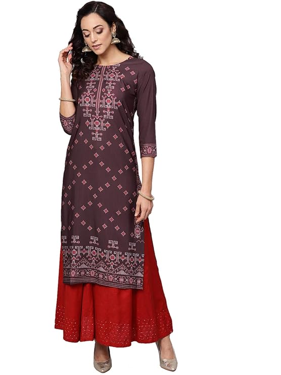 Crepe Digital Printed Kurti(VPK1737_Pink_Free Size)