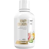 Maxler Beauty Collagen - Hair Nails Skin Revitalization - Liquid Collagen Hydrolysate & Biotin Supplements - Liquid Biotin and Collagen Drink with Aloe Vera, Elderberry - Citrus 15.2 fl Oz