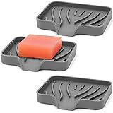 3-Pack Silicone Soap Dish, Bar Soap Holder, Soap
