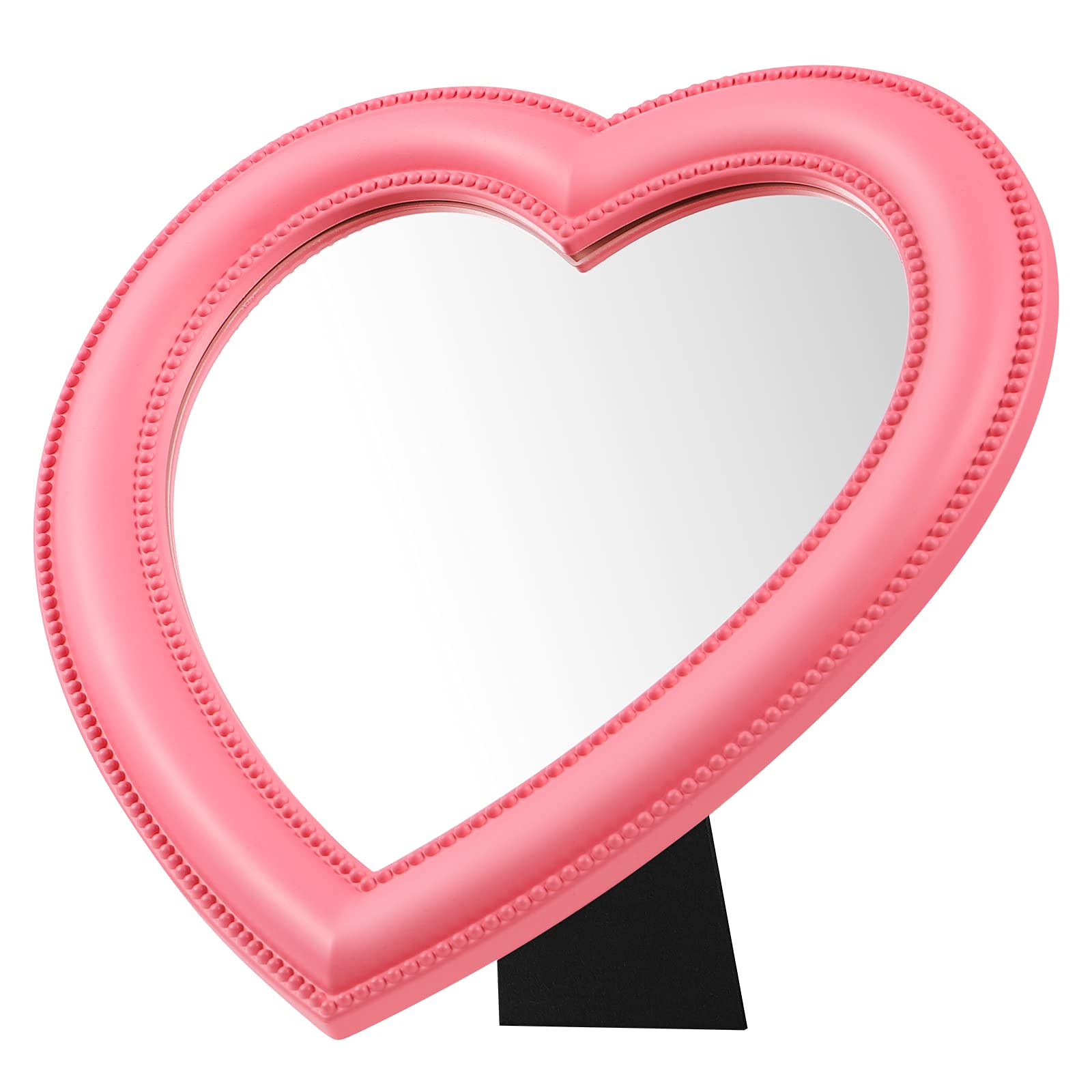 BESPORTBLE Pink Heart Mirror - Heart Vanity Mirror Love Makeup Shaped Tabletop Cosmetic Wall 1PCS