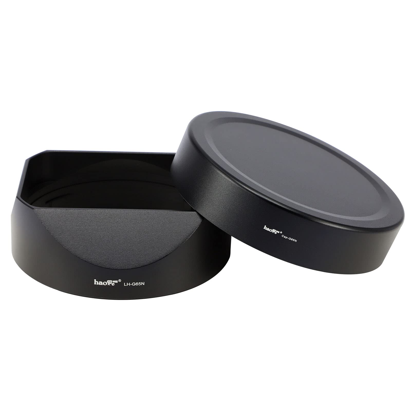Haoge LH-G65N Bayonet Meta Square l Lens Hood for Fujifilm Fuji GF 63mm F2.8 R WR and Fujinon GF 45mm F2.8 R WR Lens Shade with Metal Cap on GFX100S GFX50S GFX50R Camera