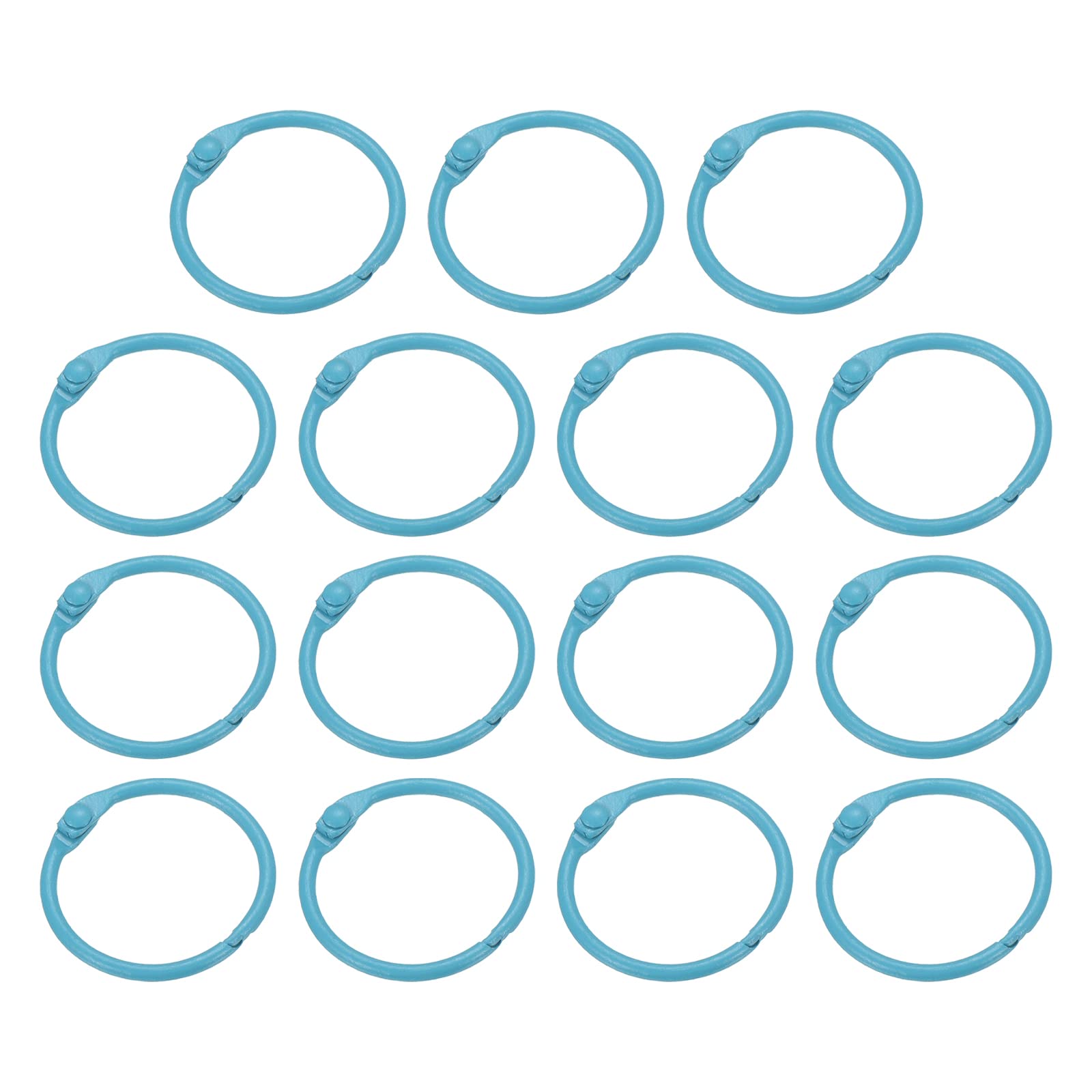 PATIKIL Loose Leaf Binder Rings 1 Inch, 15 Pack Metal Flash Card Book Binding Rings for Key Chain Index Card Scrapbooks, Blue