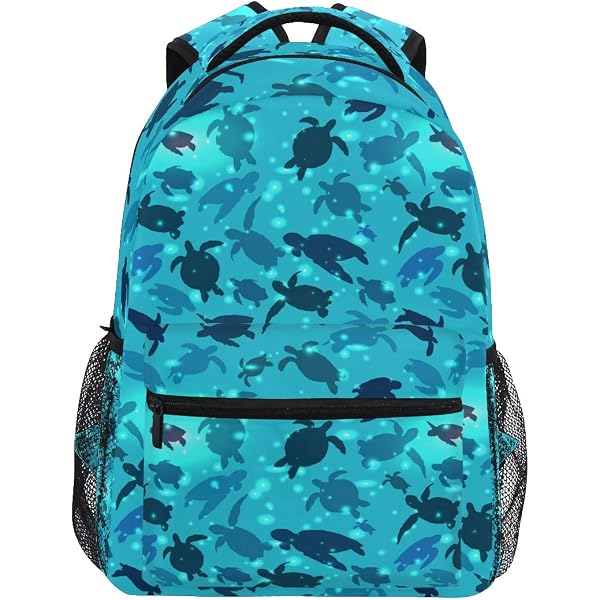 BOENLE Sea Turtle Backpack - Water-Resistant Lightweight Bookbag With Reflective Strips, Large Capacity Multicolor Bag - View #11