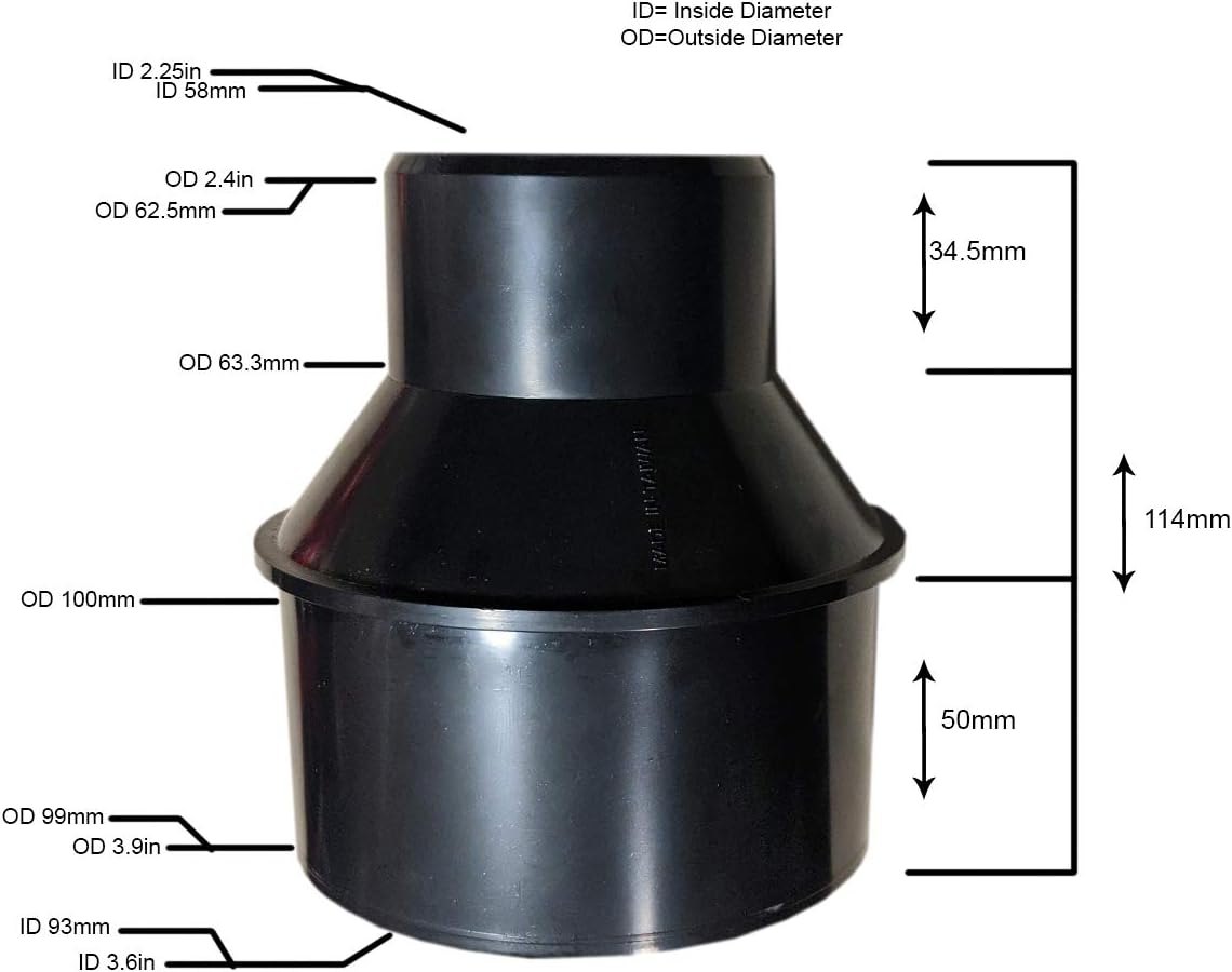 Dust Collection Fittings with Shop Vac Hose Adapter Accessories 4 inch