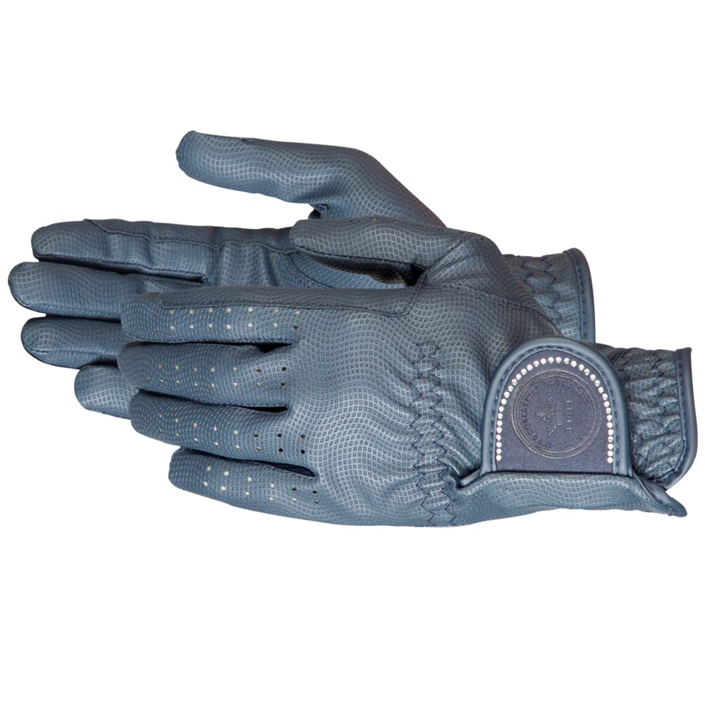 PFIFF 102598 Brilliant Riding Glove with Rhinestones Dark Blue 8