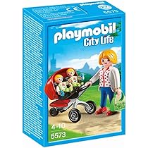 Amazon.com: PLAYMOBIL 5573 - City Life - Maman avec Jumeaux