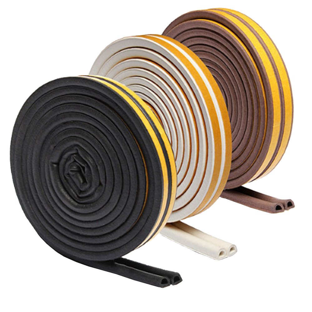 Mintice 10 Meter Foam Self Adhesive Window Door Seal Strip Rubber Tape Weatherstrip Soundproof Indoor Stripping Anti Collision D Type Gray